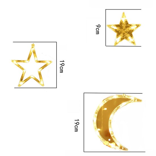 ستارة ضوئية نجوم وهلال رمضان (3.5متر ) 