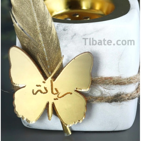 تصميم لوقو -بالإسم- فراشة (درزن عدد 12 قطعة)